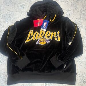 Los Angeles Lakers Hoodie Women’s FOCO Velvet Velour NBA Black NWT